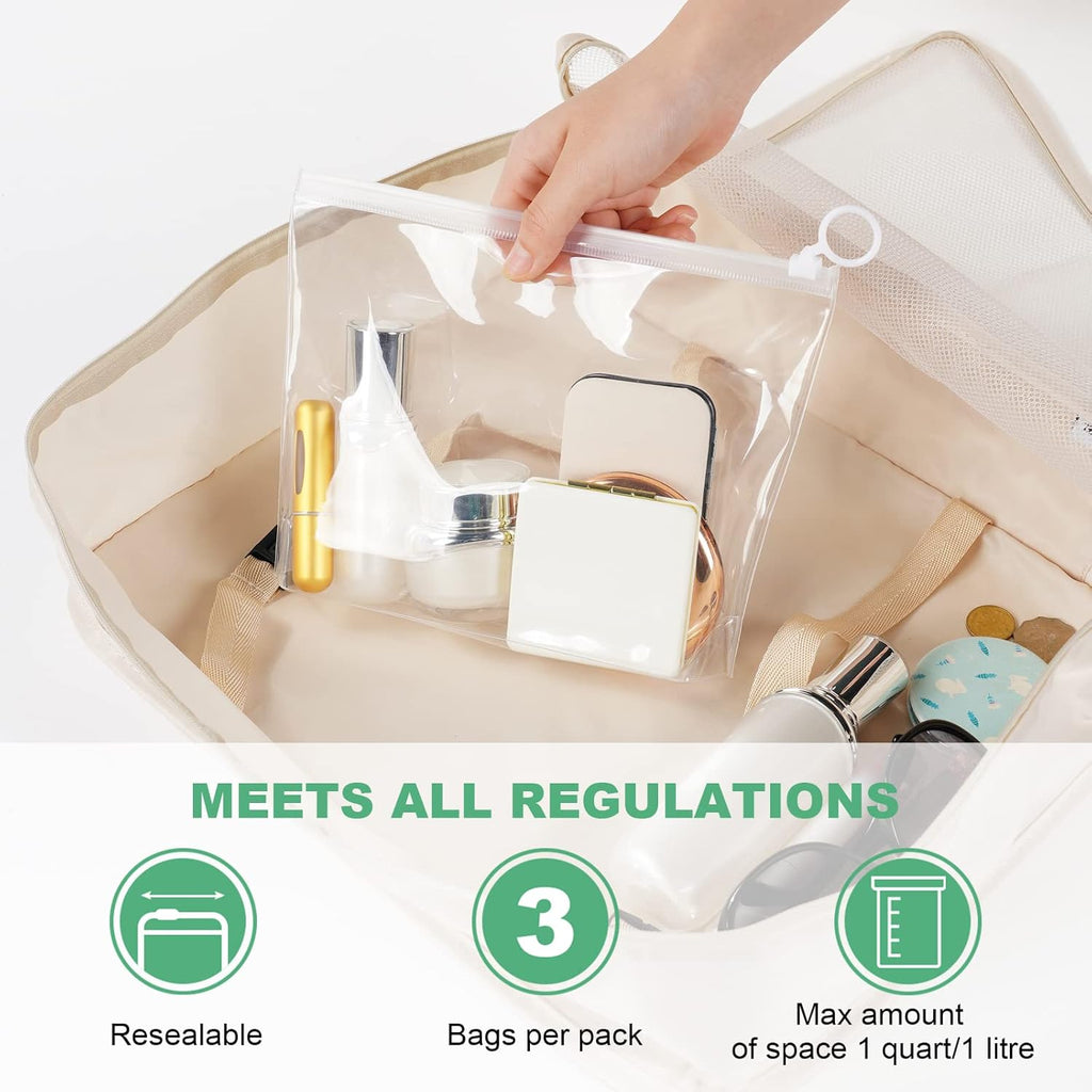 4 Pcs Clear Travel Toiletries Bag