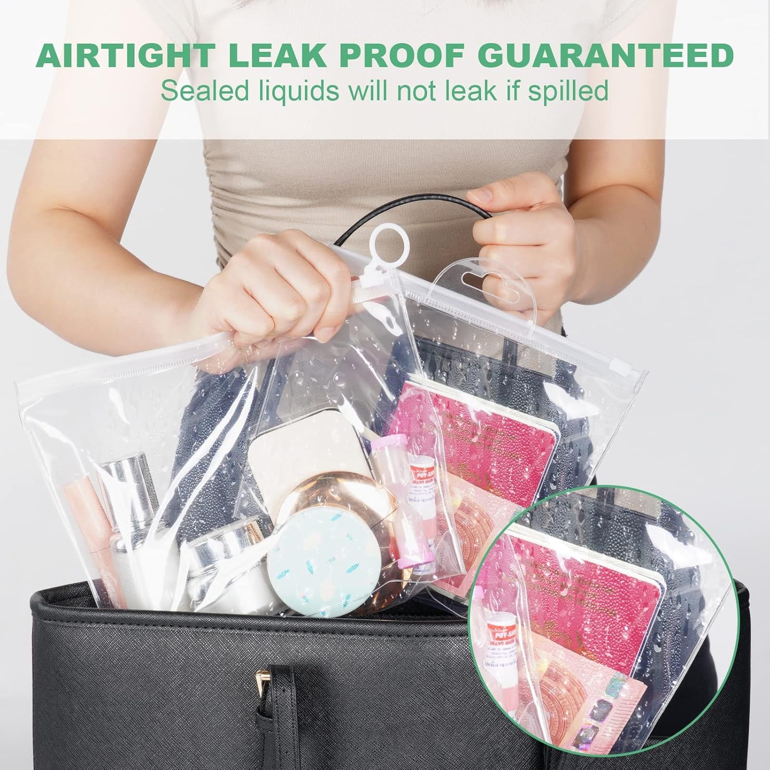 4 Pcs Clear Travel Toiletries Bag
